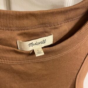 Madewell Ribbed Tank, Dark Tan/Brown, Size Large